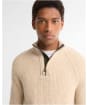 Men's Barbour Essentials Fleck Half Zip Jumper - Pearl