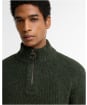 Men's Barbour Essentials Fleck Half Zip Jumper - Olive