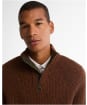 Men's Barbour Essentials Fleck Half Zip Jumper - Bracken