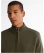 Men's Barbour Newtown Half Zip Knitted Jumper - Mid Olive