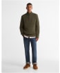 Men's Barbour Newtown Half Zip Knitted Jumper - Mid Olive