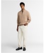 Men's Barbour Newtown Half Zip Knitted Jumper - Washed Stone