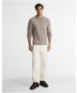 Men's Barbour International Newport Long Sleeve Knitted Polo Shirt - Concrete