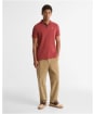 Men's Barbour Tartan Pique Polo Shirt - Russet