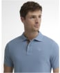 Men's Barbour Tartan Pique Polo Shirt - Tarn Blue