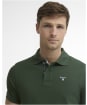 Men's Barbour Tartan Pique Polo Shirt - Sycamore Green