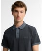 Men's Barbour International Morley Oxford Polo Shirt - BLACK/WASHER CH