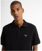Men's Barbour Regular Tartan Pique Polo Shirt - Black / Classic Tartan