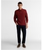 Men's Barbour Kentown Tailored Long Sleeve Polo Shirt - Russet