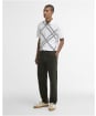 Men's Barbour Tartan Bias Print Tailored Polo Shirt - White