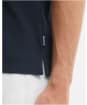 Men's Barbour Lunan Tartan Trimmed Tailored Polo Shirt - Navy