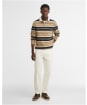 Men's Barbour Frith Tartan Stripe Rugby Shirt - Stone