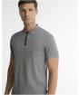 Men's Barbour Stately Zip Polo Shirt - Pewter
