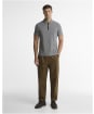 Men's Barbour Stately Zip Polo Shirt - Pewter