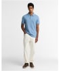 Men's Barbour Faversham Tailored Textured Polo Shirt - Tarn Blue
