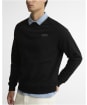Men's Barbour International Essential Crew Neck Sweatshirt - Black / Pewter