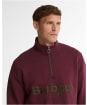 Men's Barbour Fosse Half Zip Sweatshirt - Dark Bordeaux