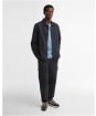 Men's Barbour Tartan Trimmed Washed Overshirt - Dark Navy