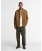 Men's Barbour Tartan Trimmed Washed Overshirt - Cinammon