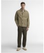 Men's Barbour Tartan Trimmed Washed Overshirt - Mushroom