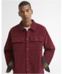 Men's Barbour Tartan Trimmed Cord Overshirt - Russet Brown