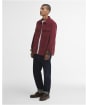 Men's Barbour Tartan Trimmed Cord Overshirt - Russet Brown