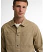 Men's Barbour Cord Collar Twill Overshirt - Washed Stone