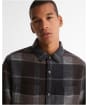 Men's Barbour Woodlane Brushed Check Overshirt - Midnight Oak Tartan