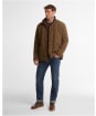 Men's Barbour Waterproof Shoveler Quilted Jacket - Dark Sand
