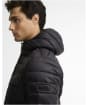 Men's Barbour International Ouston Hooded Puffer Jacket - Black