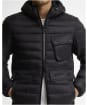 Men's Barbour International Ouston Hooded Puffer Jacket - Black