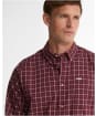 Men's Barbour Bank Check Shirt - Dark Bordeaux