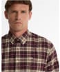Men's Barbour Telfield Regular Checked Shirt - Dark Bordeaux