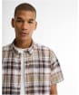 Men's Barbour Baycliff Checked Short Sleeved Tailored Shirt - Burnt Pepper
