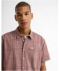 Men's Barbour Carrock Checked Seersucker Summer Shirt - Burnt Pepper