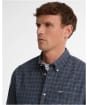 Men's Barbour Alderwood Regular Fit Tattersall Shirt - Navy