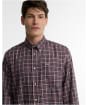 Men's Barbour Dishford Thermo Weave Regular Fit Checked Shirt - Dark Bordeaux