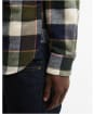 Men's Barbour Bannock Authentic Highland Check Flannel Shirt - Olive
