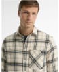 Men's Barbour Langton Authentic Highland Check Flannel Shirt - Ecru