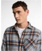 Men's Barbour Afton Authentic Highland Check Flannel Shirt - Grey Marl