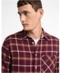 Men's Barbour Hetton Authentic Highland Check Flannel Shirt - Port