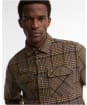 Men's Barbour Millom Relaxed Houndstooth Shirt - Olive
