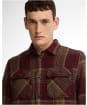 Men's Barbour Millom Relaxed Houndstooth Shirt - Red