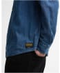 Men's Barbour International Dufton Chambray Shirt - Mid Blue