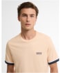 Men's Barbour International Deep Cuff Evan Tipped T-Shirt - Bleached Apricot