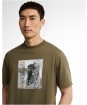 Men's Barbour International Steve McQueen Brandon Graphic T-Shirt - Mid Olive