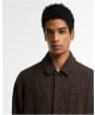 Men's Barbour Lorden Check Wool Overcoat - DARK OAK CHECK