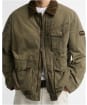 Men's Barbour International Winter Drifter Washed Waxed Jacket - Olive Night