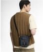 Barbour Field Wax Crossbody Bag - NAVY TARTAN WAX