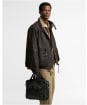 Barbour Field Waxed Laptop Crossbody Bag - Sage